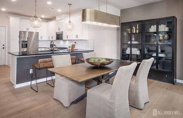 1314 Parker Blvd, West Windsor, NJ 08550 - dining space featuring light wood-style floors and recessed lighting