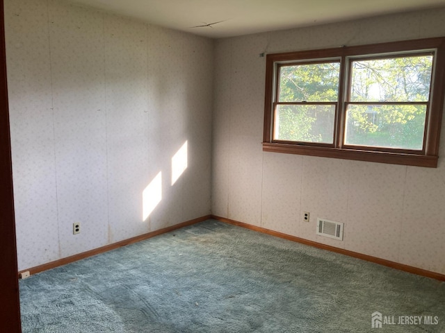 carpeted spare room with visible vents