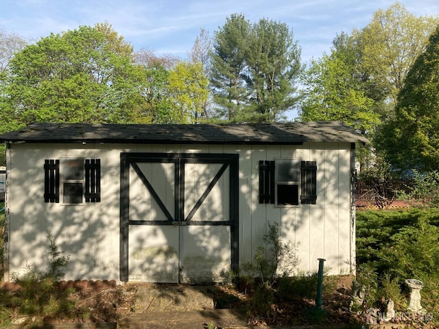 view of shed