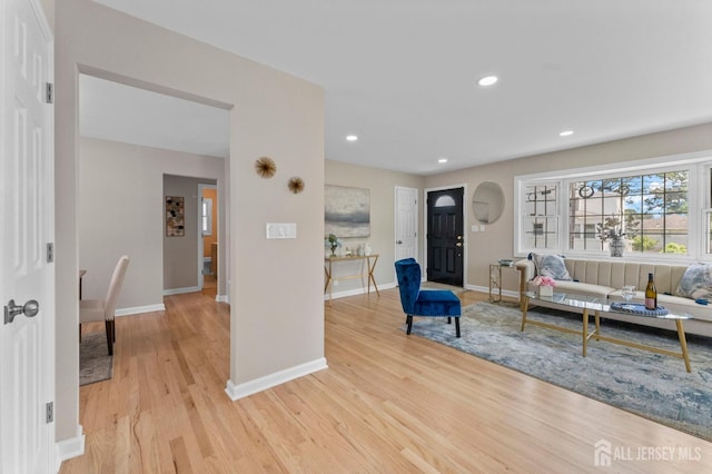 226 Schussler St, Sayreville, NJ 08879 - living area featuring light wood-type flooring and recessed lighting