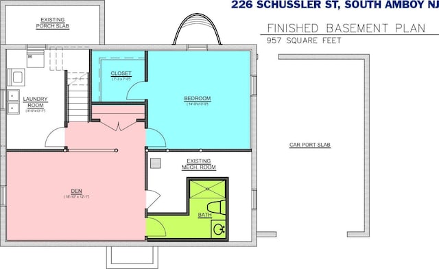 226 Schussler St, Sayreville, NJ 08879 - view of floor plan / room layout
