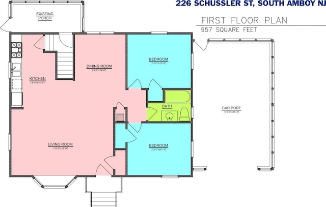 226 Schussler St, Sayreville, NJ 08879 - view of property floor plan