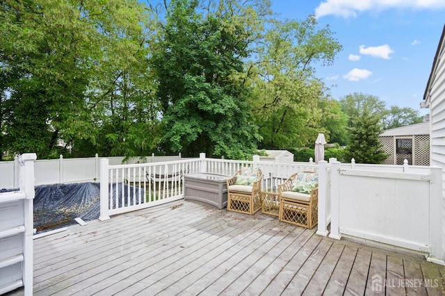view of wooden deck