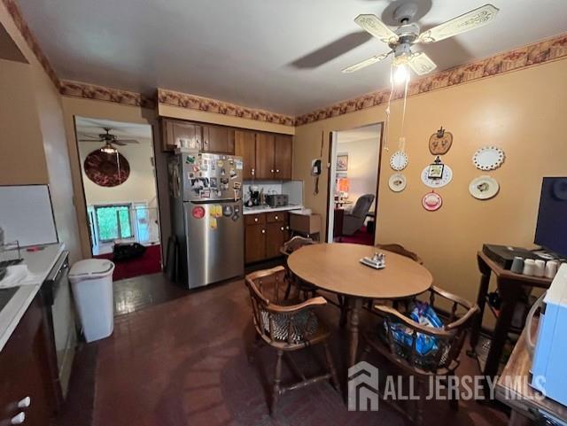 1436 Thomas Ave, North Brunswick, NJ 08902 - dining area with a ceiling fan