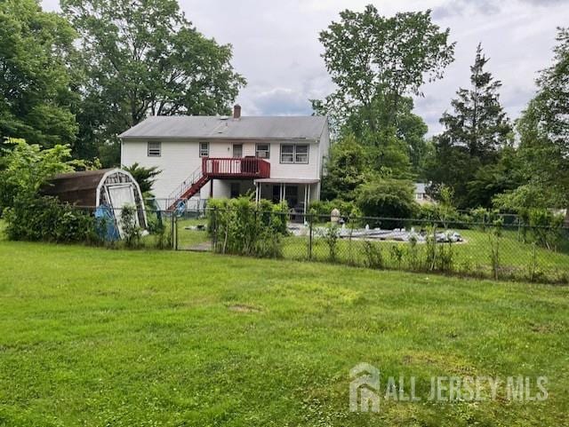 1436 Thomas Ave, North Brunswick, NJ 08902 - view of yard with a wooden deck and stairway