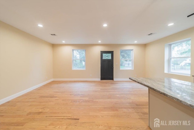 17 Fourth St, Hillsborough, NJ 08821 - spare room with light wood finished floors, baseboards, and recessed lighting