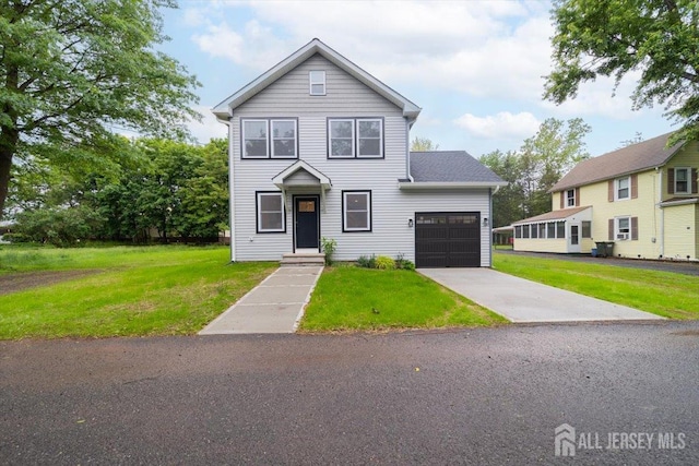 17 Fourth St, Hillsborough, NJ 08821 - traditional-style house featuring an attached garage, a front lawn, and driveway