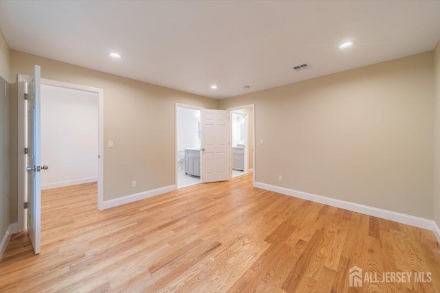 17 Fourth St, Hillsborough, NJ 08821 - spare room with baseboards, light wood-style floors, and recessed lighting