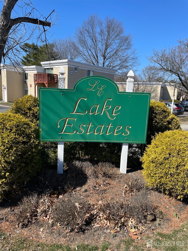 view of community sign