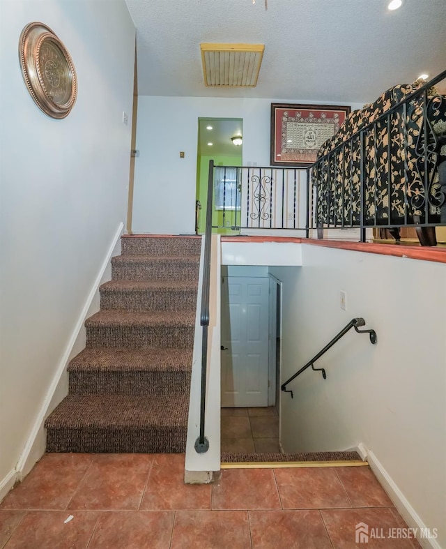 340 Park Ave, Old Bridge, NJ 08857 - stairs with tile patterned flooring and baseboards