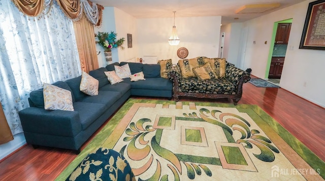 340 Park Ave, Old Bridge, NJ 08857 - living room with wood finished floors and baseboards