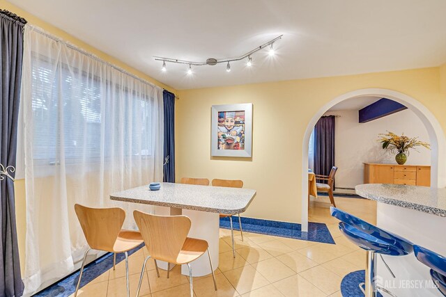 view of tiled dining area