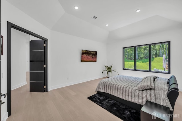 36 School Rd E, Marlboro, NJ 07746 - bedroom featuring lofted ceiling, light wood-style floors, and recessed lighting