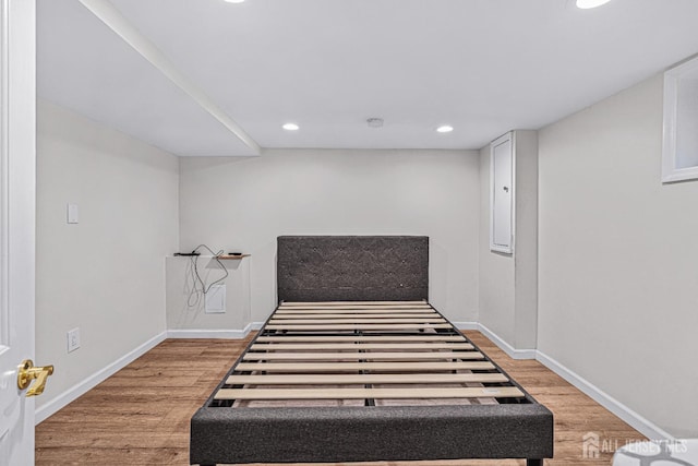 425 Grove Ave, Metuchen, NJ 08840 - bedroom featuring light wood-style flooring, recessed lighting, and baseboards