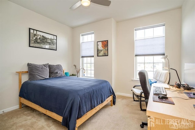 1515 NE Hudson Cir Unit 1515, Highland Park, NJ 08904 - bedroom featuring light colored carpet, a desk, and a ceiling fan