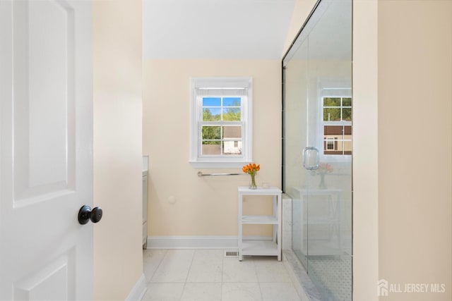 55 Nottingham Dr, Old Bridge, NJ 08857 - full bath featuring an enclosed shower and tile patterned floors