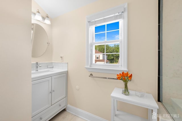 55 Nottingham Dr, Old Bridge, NJ 08857 - bathroom with vanity and tile patterned flooring