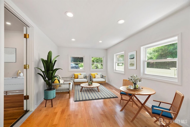 299 Riva Ave, East Brunswick, NJ 08850 - living area with light wood-style floors, baseboards, and recessed lighting