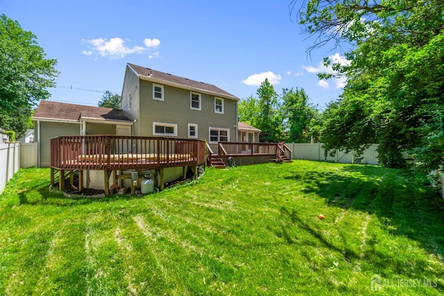 299 Riva Ave, East Brunswick, NJ 08850 - rear view of house featuring a wooden deck