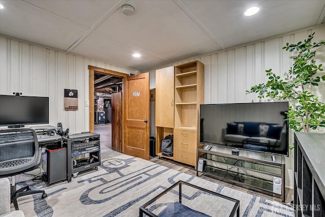 207 Dellwood Rd, Metuchen, NJ 08840 - office area with recessed lighting and a decorative wall