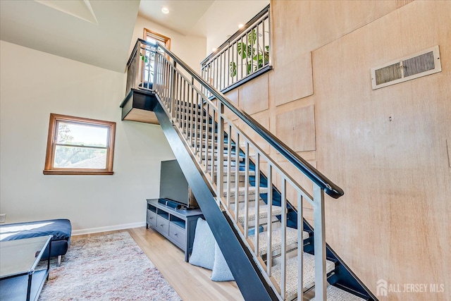 207 Dellwood Rd, Metuchen, NJ 08840 - stairway featuring wood finished floors and baseboards