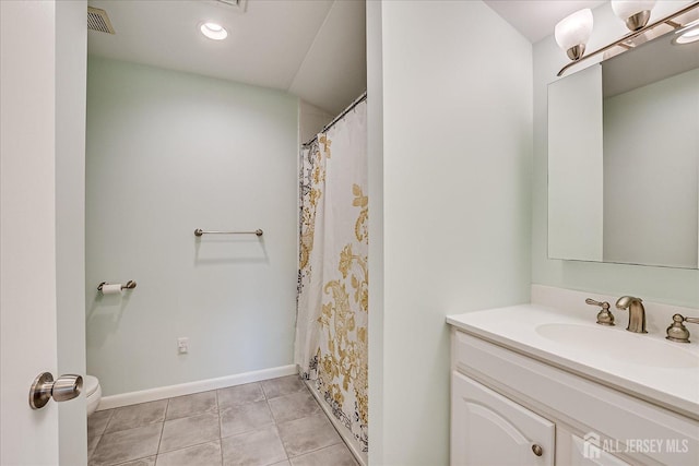 207 Dellwood Rd, Metuchen, NJ 08840 - full bath with vanity, tile patterned floors, baseboards, and recessed lighting