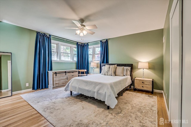 207 Dellwood Rd, Metuchen, NJ 08840 - bedroom featuring wood finished floors, baseboards, and a ceiling fan