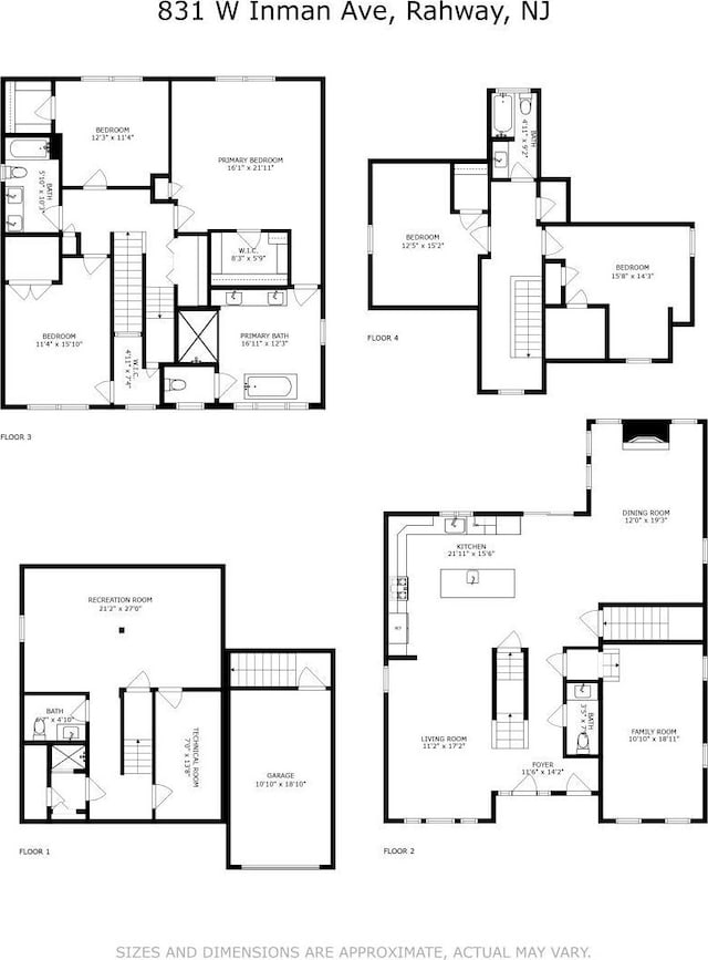 831 W Inman Ave, Rahway, NJ 07065 - property floor plan