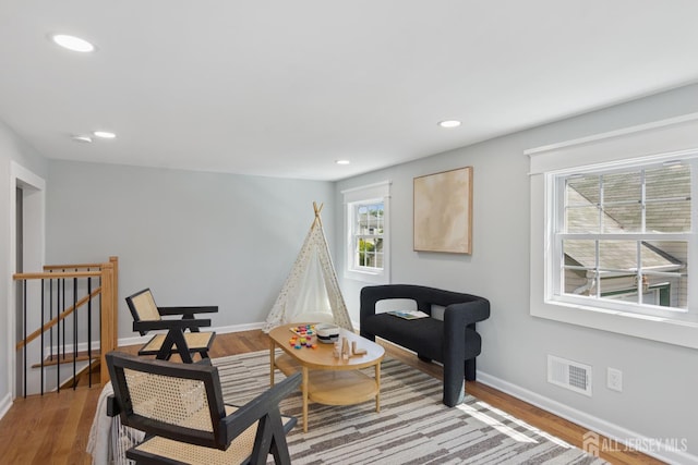 831 W Inman Ave, Rahway, NJ 07065 - living area with recessed lighting, baseboards, and wood finished floors