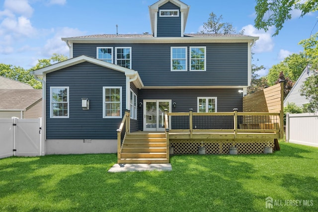 831 W Inman Ave, Rahway, NJ 07065 - rear view of property featuring a deck and a gate