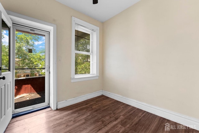 52 Wade St, Jersey City, NJ 07305 - entryway featuring wood finished floors and ceiling fan