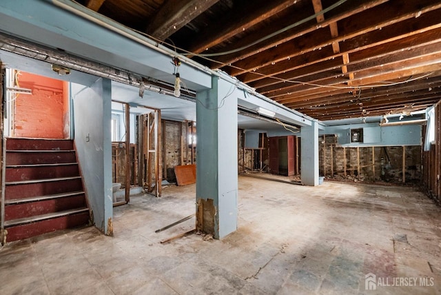 52 Wade St, Jersey City, NJ 07305 - unfinished basement with stairs