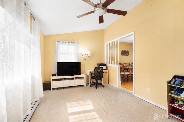 2001 Grant Ave, South Plainfield, NJ 07080 - carpeted office with a ceiling fan and lofted ceiling