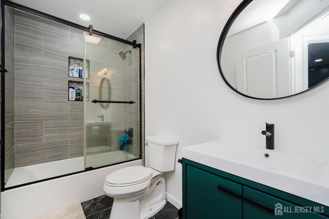 324 Oak Knoll Dr, Manalapan, NJ 07726 - full bathroom featuring vanity and bath / shower combo with glass door