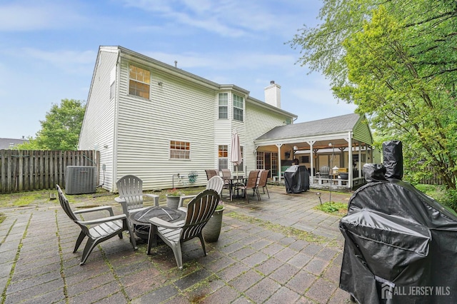 40 Nathan Dr, Old Bridge, NJ 08857 - view of patio / terrace featuring an outdoor fire pit, outdoor dining area, and grilling area