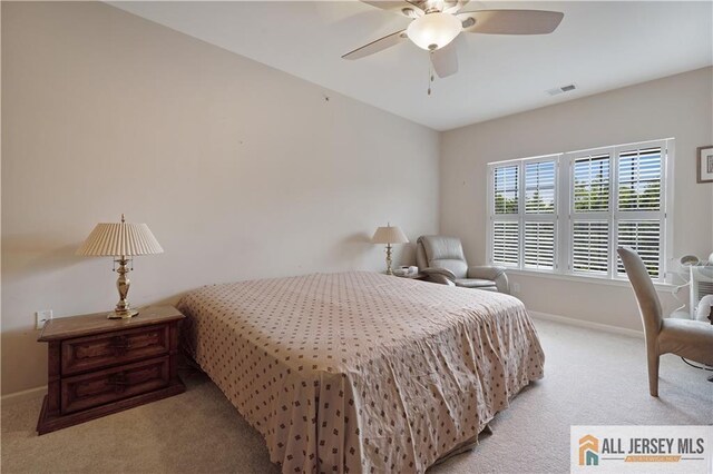 540 Cranbury Rd Unit 442, East Brunswick, NJ 08816 - bedroom with light colored carpet and a ceiling fan