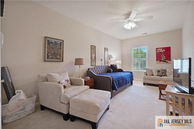 540 Cranbury Rd Unit 442, East Brunswick, NJ 08816 - bedroom with light colored carpet and ceiling fan