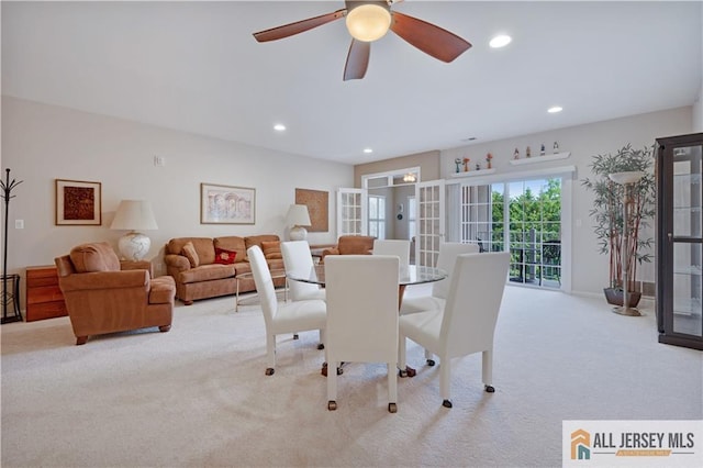 540 Cranbury Rd Unit 442, East Brunswick, NJ 08816 - carpeted dining space with recessed lighting and a ceiling fan