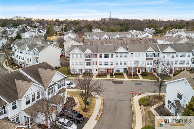 aerial view featuring a residential view