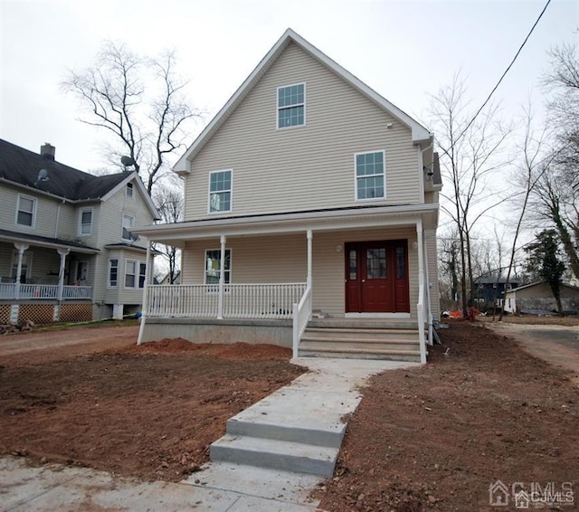 view of front facade featuring a porch