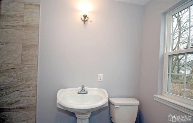 bathroom featuring toilet and sink