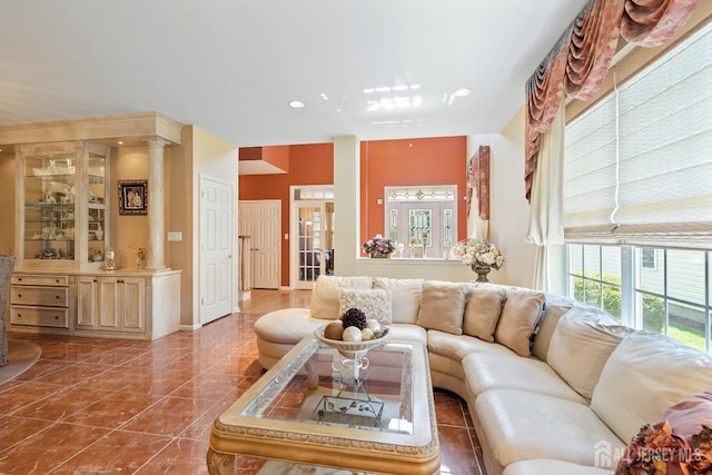 267 Tyler Ct, Monroe, NJ 08831 - living room with healthy amount of natural light, recessed lighting, and tile patterned flooring