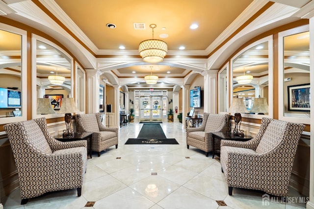 267 Tyler Ct, Monroe, NJ 08831 - building lobby featuring crown molding and recessed lighting