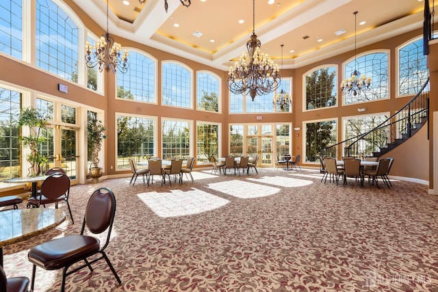 267 Tyler Ct, Monroe, NJ 08831 - sunroom with a chandelier