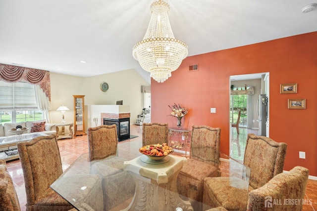 267 Tyler Ct, Monroe, NJ 08831 - dining room with a chandelier and tile patterned flooring