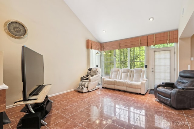 267 Tyler Ct, Monroe, NJ 08831 - living area with high vaulted ceiling and baseboards
