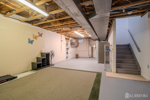 5 Fairmount Ct, Monroe, NJ 08831 - unfinished below grade area featuring water heater and stairs