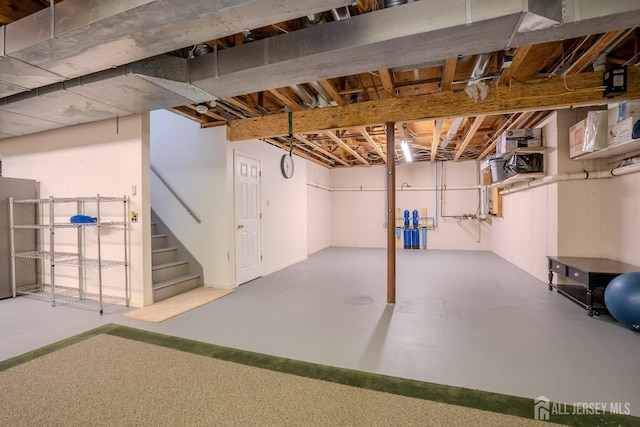 5 Fairmount Ct, Monroe, NJ 08831 - unfinished below grade area with stairway