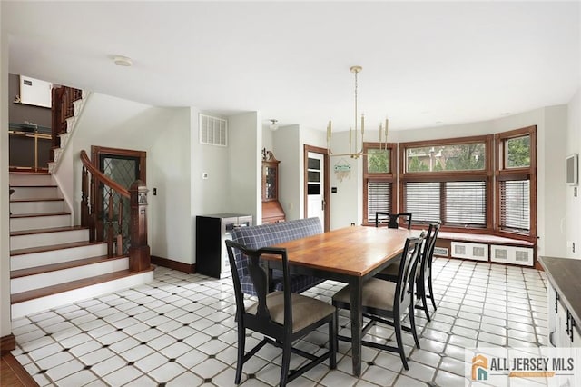 241 E Chestnut Ave, Metuchen, NJ 08840 - dining space featuring stairway, baseboards, and light flooring