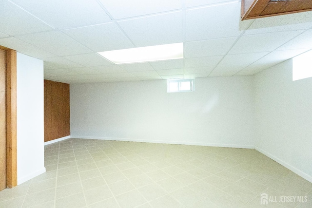 2624 Tremley Point Rd, Linden, NJ 07036 - below grade area with a drop ceiling and baseboards